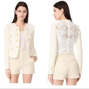 Veronica Beard Betsy Jacket with Raw-Edge Trim. Size 6